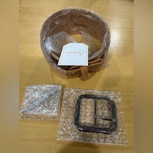 Topacc Tan Western Belt for girls New ( open box) Sz. Medium Youth.